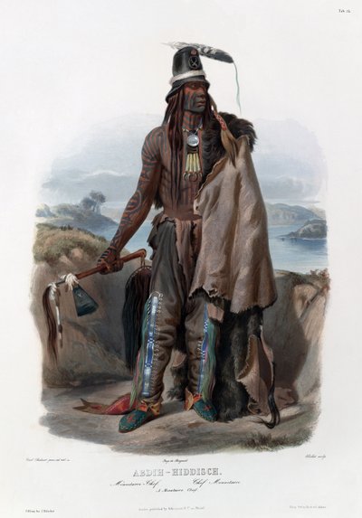 Un jefe Minatarre de Karl Bodmer